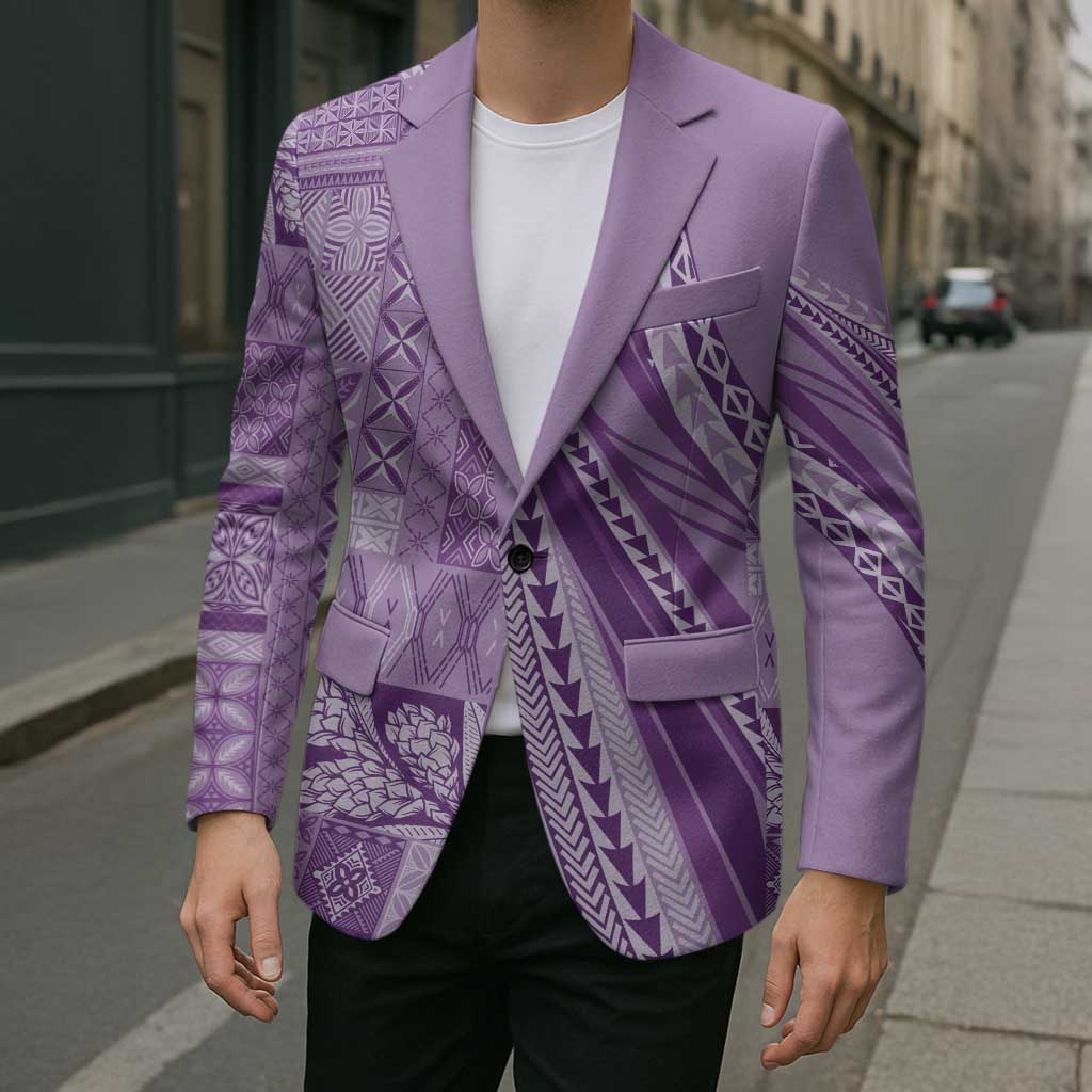 Pasifika Women's Day - Samoa Siapo Malu Tattoo Inspired Blazer Lavender