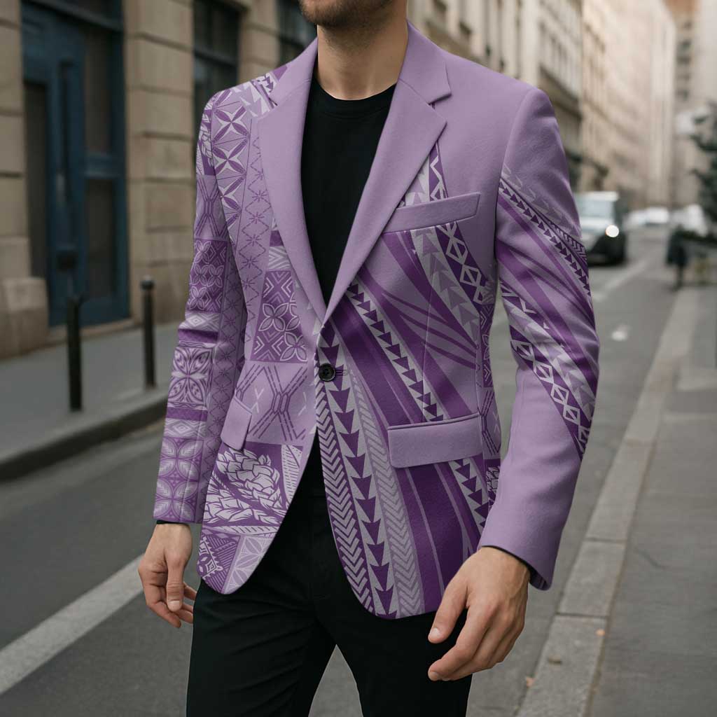 Pasifika Women's Day - Samoa Siapo Malu Tattoo Inspired Blazer Lavender