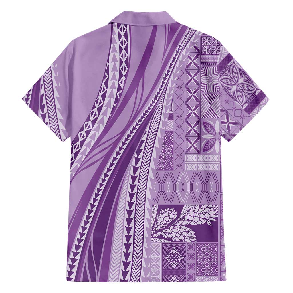 Pasifika Women's Day - Samoa Siapo Malu Tattoo Inspired Family Matching Mermaid Dress and Hawaiian Shirt Lavender