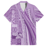 Pasifika Women's Day - Samoa Siapo Malu Tattoo Inspired Family Matching Off Shoulder Maxi Dress and Hawaiian Shirt Lavender