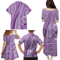 Pasifika Women's Day - Samoa Siapo Malu Tattoo Inspired Family Matching Puletasi and Hawaiian Shirt Lavender LT7 - Polynesian Pride