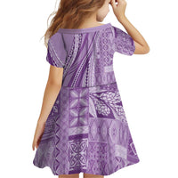 Pasifika Women's Day - Samoa Siapo Malu Tattoo Inspired Family Matching Short Sleeve Bodycon Dress and Hawaiian Shirt Lavender LT7 - Polynesian Pride