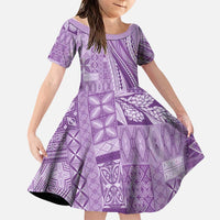 Pasifika Women's Day - Samoa Siapo Malu Tattoo Inspired Family Matching Summer Maxi Dress and Hawaiian Shirt Lavender