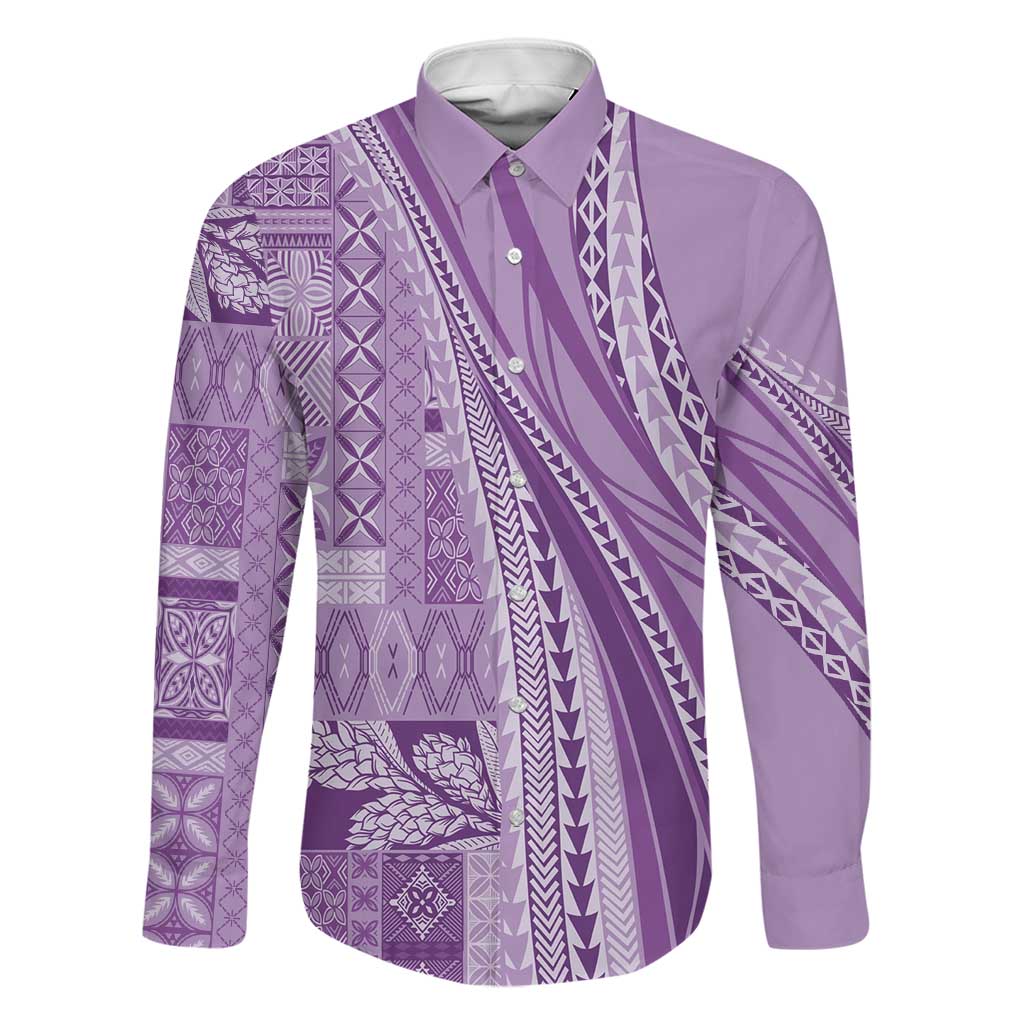 Pasifika Women's Day - Samoa Siapo Malu Tattoo Inspired Family Matching Tank Maxi Dress and Hawaiian Shirt Lavender