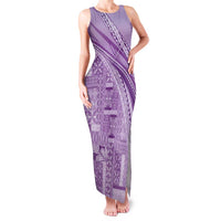 Pasifika Women's Day - Samoa Siapo Malu Tattoo Inspired Family Matching Tank Maxi Dress and Hawaiian Shirt Lavender