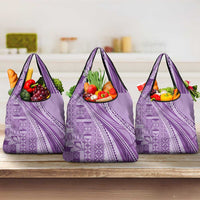 Pasifika Women's Day - Samoa Siapo Malu Tattoo Inspired Grocery Bag Lavender