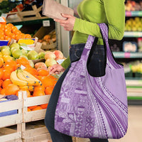 Pasifika Women's Day - Samoa Siapo Malu Tattoo Inspired Grocery Bag Lavender