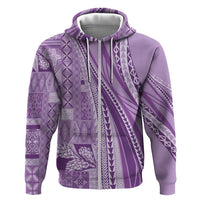 Pasifika Women's Day - Samoa Siapo Malu Tattoo Inspired Hoodie Lavender LT7 Zip Hoodie Lavender - Polynesian Pride