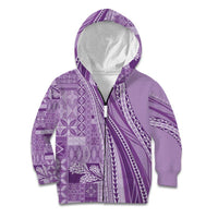 Pasifika Women's Day - Samoa Siapo Malu Tattoo Inspired Kid Hoodie Lavender LT7 Zip Hoodie Lavender - Polynesian Pride