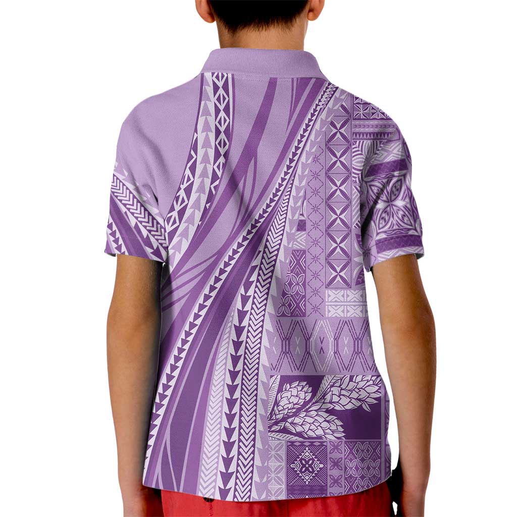 Pasifika Women's Day - Samoa Siapo Malu Tattoo Inspired Kid Polo Shirt Lavender