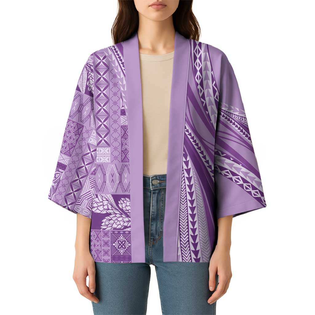 Pasifika Women's Day - Samoa Siapo Malu Tattoo Inspired Kimono Lavender