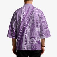 Pasifika Women's Day - Samoa Siapo Malu Tattoo Inspired Kimono Lavender