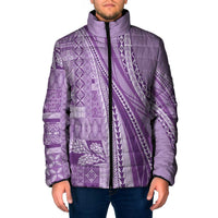 Pasifika Women's Day - Samoa Siapo Malu Tattoo Inspired Padded Jacket Lavender