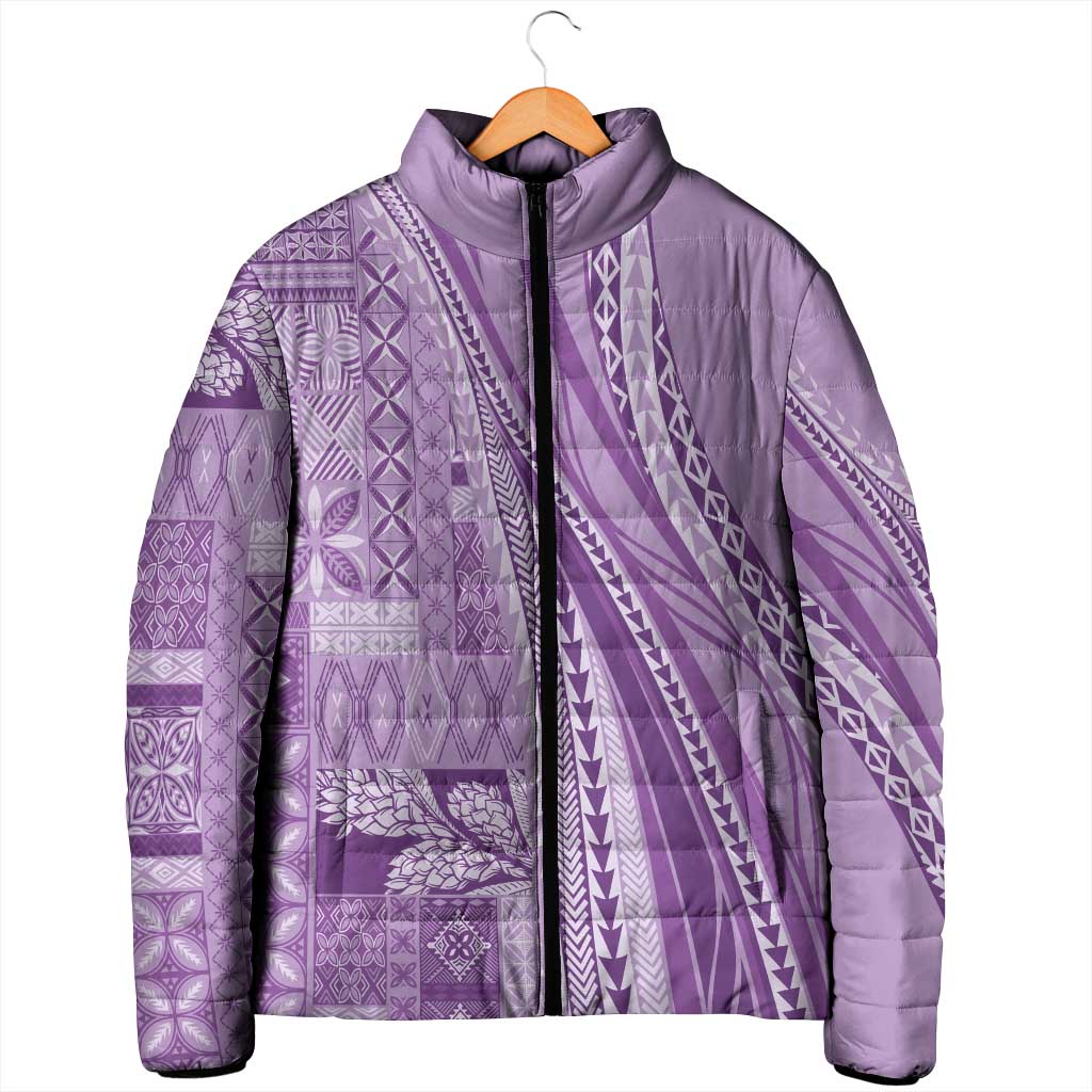 Pasifika Women's Day - Samoa Siapo Malu Tattoo Inspired Padded Jacket Lavender