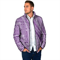 Pasifika Women's Day - Samoa Siapo Malu Tattoo Inspired Padded Jacket Lavender