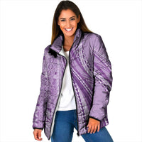 Pasifika Women's Day - Samoa Siapo Malu Tattoo Inspired Padded Jacket Lavender