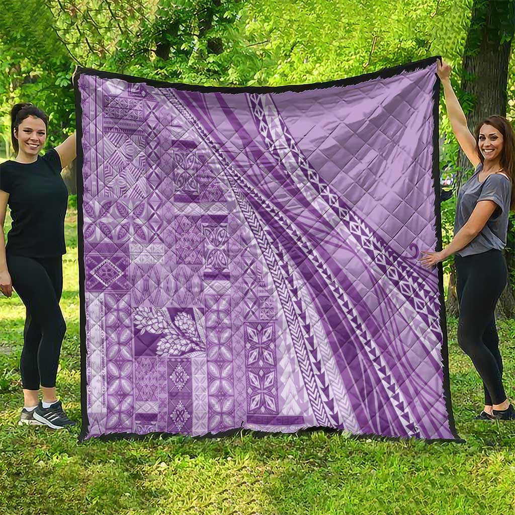 Pasifika Women's Day - Samoa Siapo Malu Tattoo Inspired Quilt Lavender