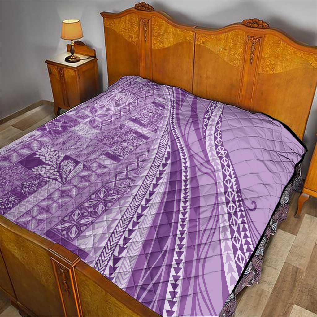Pasifika Women's Day - Samoa Siapo Malu Tattoo Inspired Quilt Lavender