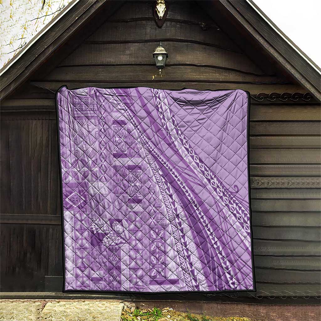 Pasifika Women's Day - Samoa Siapo Malu Tattoo Inspired Quilt Lavender