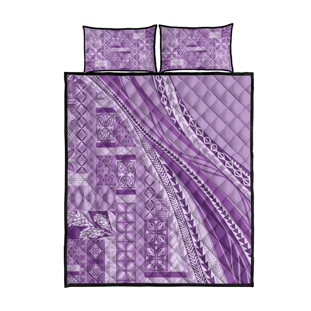 Pasifika Women's Day - Samoa Siapo Malu Tattoo Inspired Quilt Bed Set Lavender