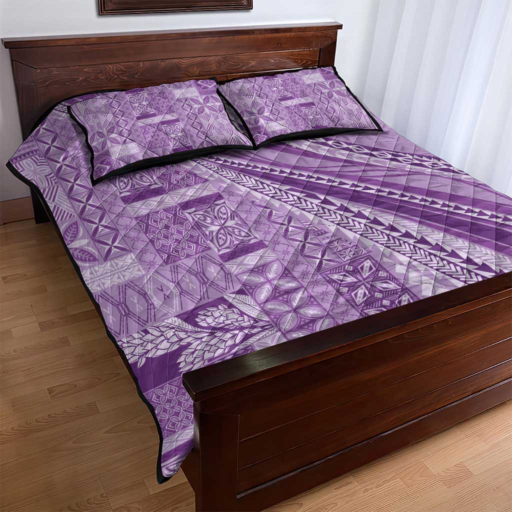 Pasifika Women's Day - Samoa Siapo Malu Tattoo Inspired Quilt Bed Set Lavender