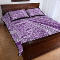 Pasifika Women's Day - Samoa Siapo Malu Tattoo Inspired Quilt Bed Set Lavender