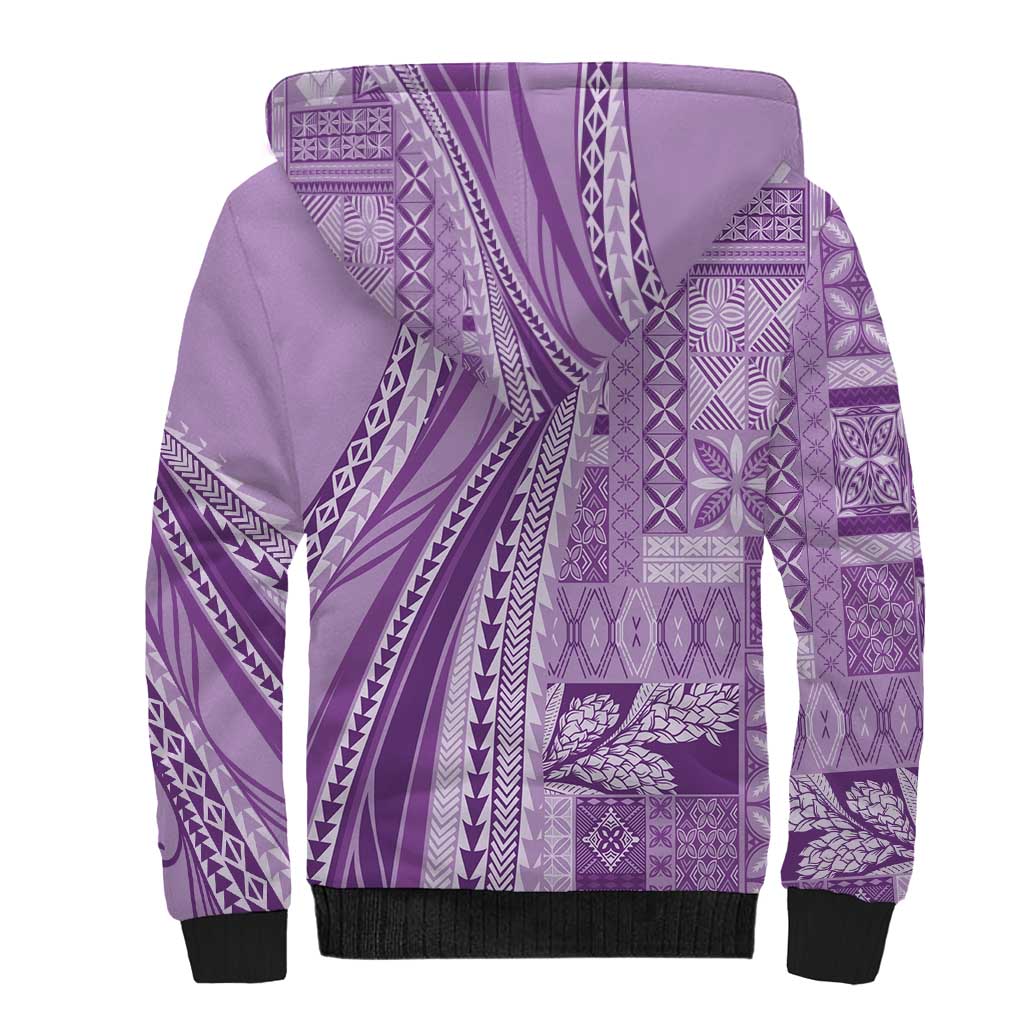 Pasifika Women's Day - Samoa Siapo Malu Tattoo Inspired Sherpa Hoodie Lavender LT7 - Polynesian Pride