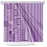 Pasifika Women's Day - Samoa Siapo Malu Tattoo Inspired Shower Curtain Lavender