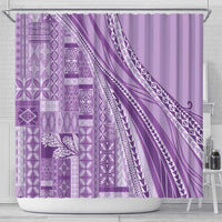 Pasifika Women's Day - Samoa Siapo Malu Tattoo Inspired Shower Curtain Lavender