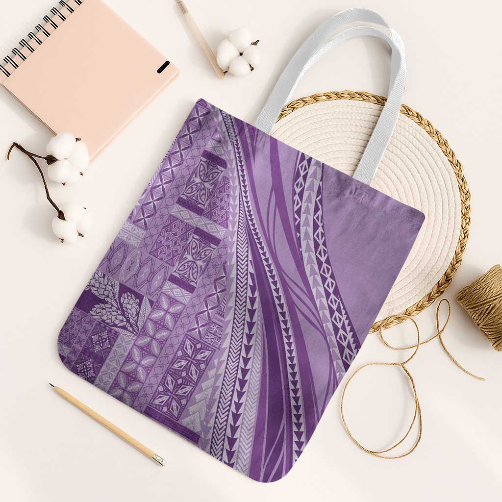 Pasifika Women's Day - Samoa Siapo Malu Tattoo Inspired Tote Bag Lavender
