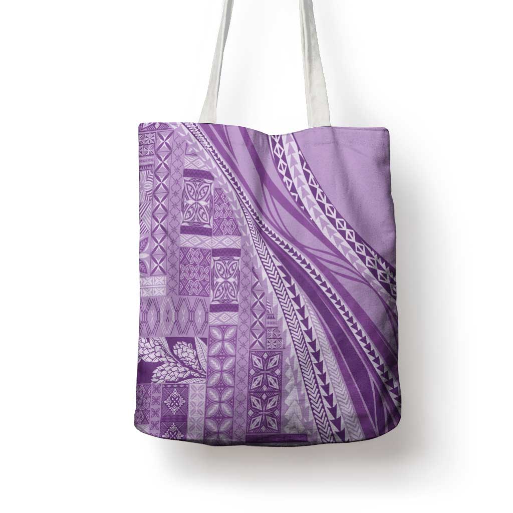 Pasifika Women's Day - Samoa Siapo Malu Tattoo Inspired Tote Bag Lavender