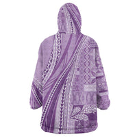 Pasifika Women's Day - Samoa Siapo Malu Tattoo Inspired Wearable Blanket Hoodie Lavender LT7 - Polynesian Pride