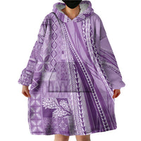 Pasifika Women's Day - Samoa Siapo Malu Tattoo Inspired Wearable Blanket Hoodie Lavender LT7 - Polynesian Pride