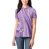 Pasifika Women's Day - Samoa Siapo Malu Tattoo Inspired Women Polo Shirt Lavender