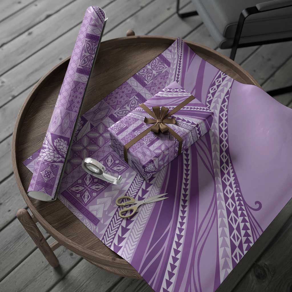 Pasifika Women's Day - Samoa Siapo Malu Tattoo Inspired Wrapping Paper Lavender