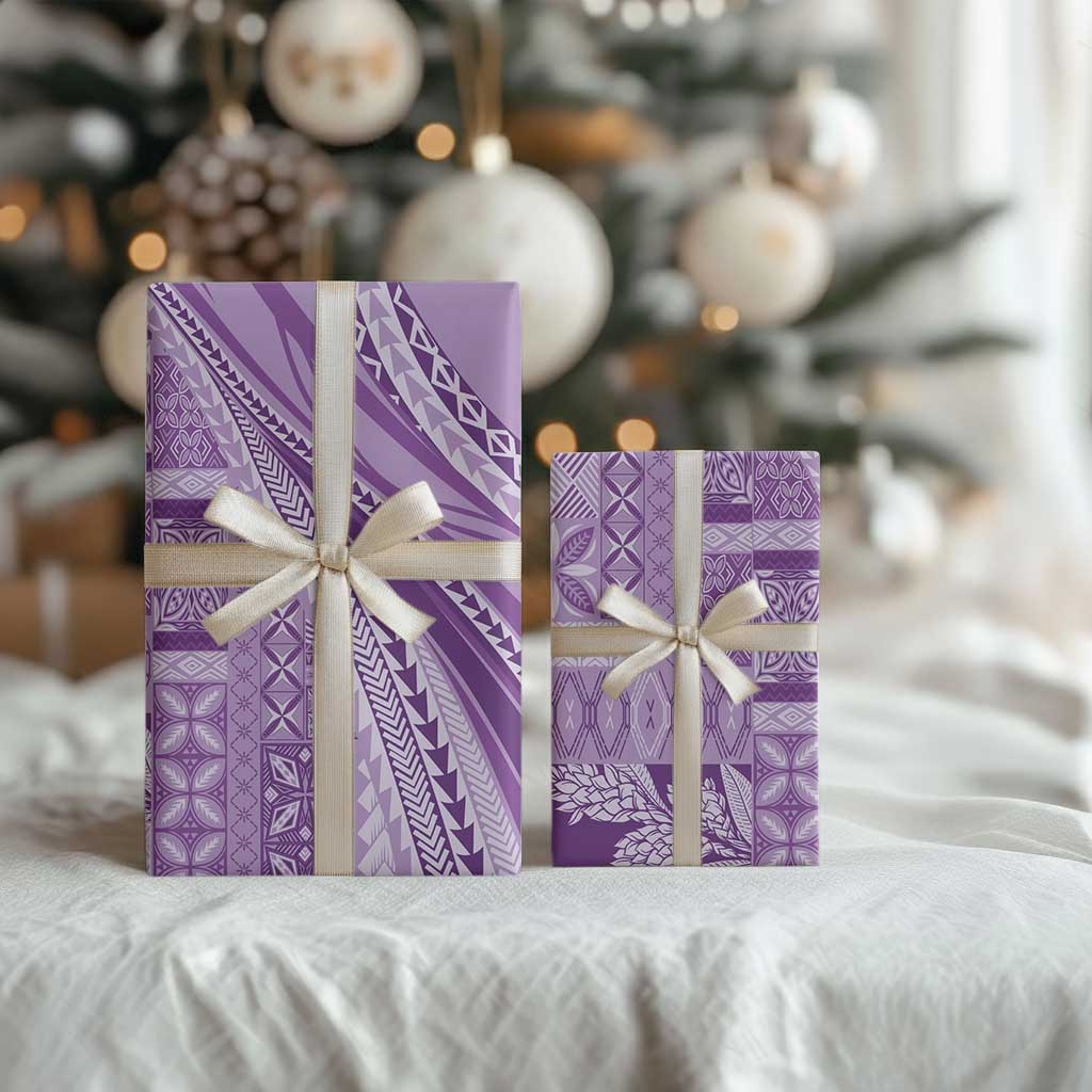 Pasifika Women's Day - Samoa Siapo Malu Tattoo Inspired Wrapping Paper Lavender