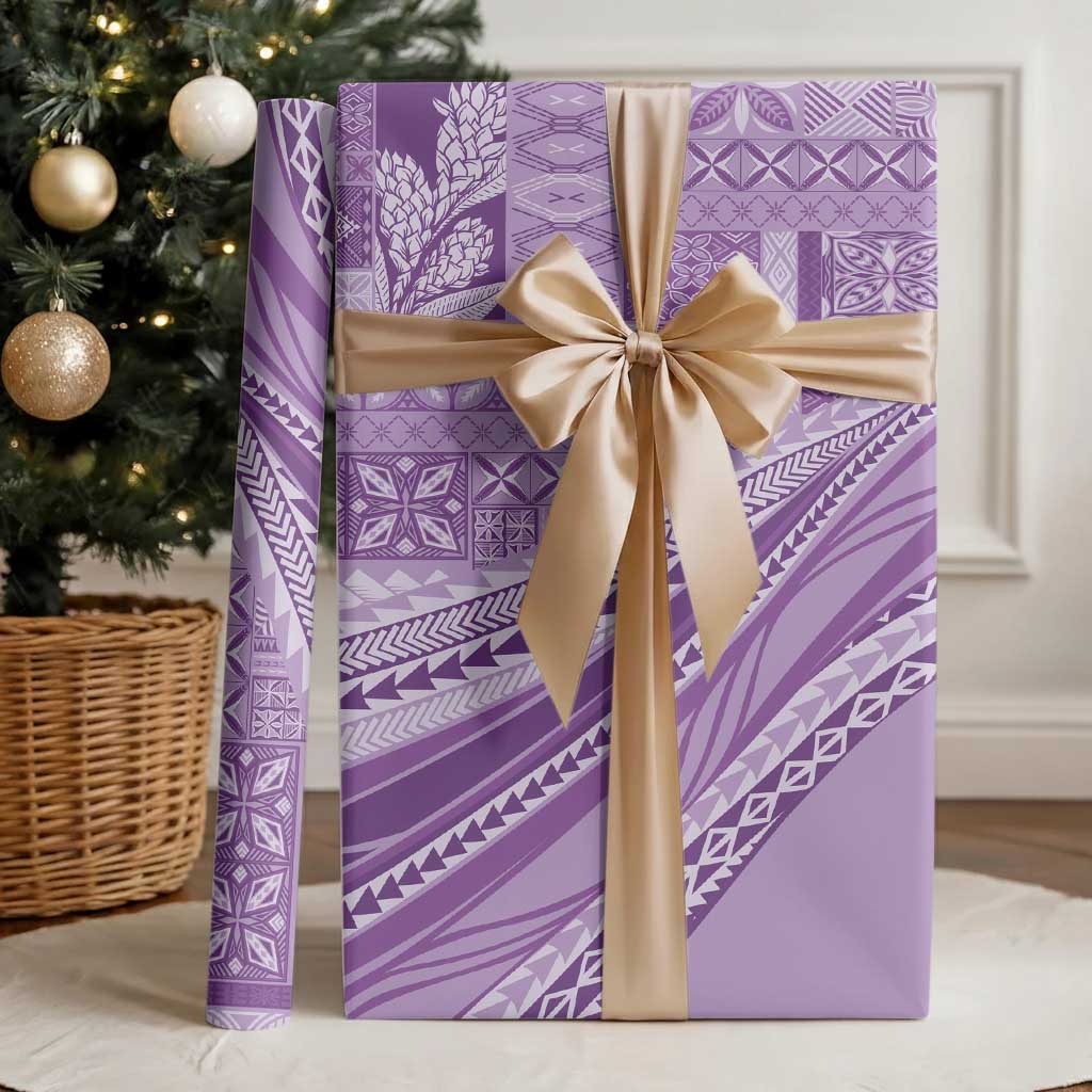 Pasifika Women's Day - Samoa Siapo Malu Tattoo Inspired Wrapping Paper Lavender