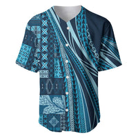 Pasifika Women's Day - Samoa Siapo Malu Tattoo Inspired Baseball Jersey Navy Blue