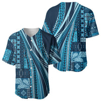 Pasifika Women's Day - Samoa Siapo Malu Tattoo Inspired Baseball Jersey Navy Blue