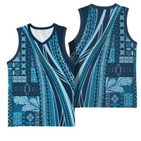 Pasifika Women's Day - Samoa Siapo Malu Tattoo Inspired Basketball Jersey Navy Blue LT7 - Polynesian Pride