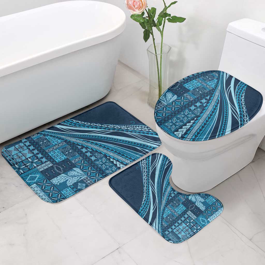 Pasifika Women's Day - Samoa Siapo Malu Tattoo Inspired Bathroom Set Navy Blue