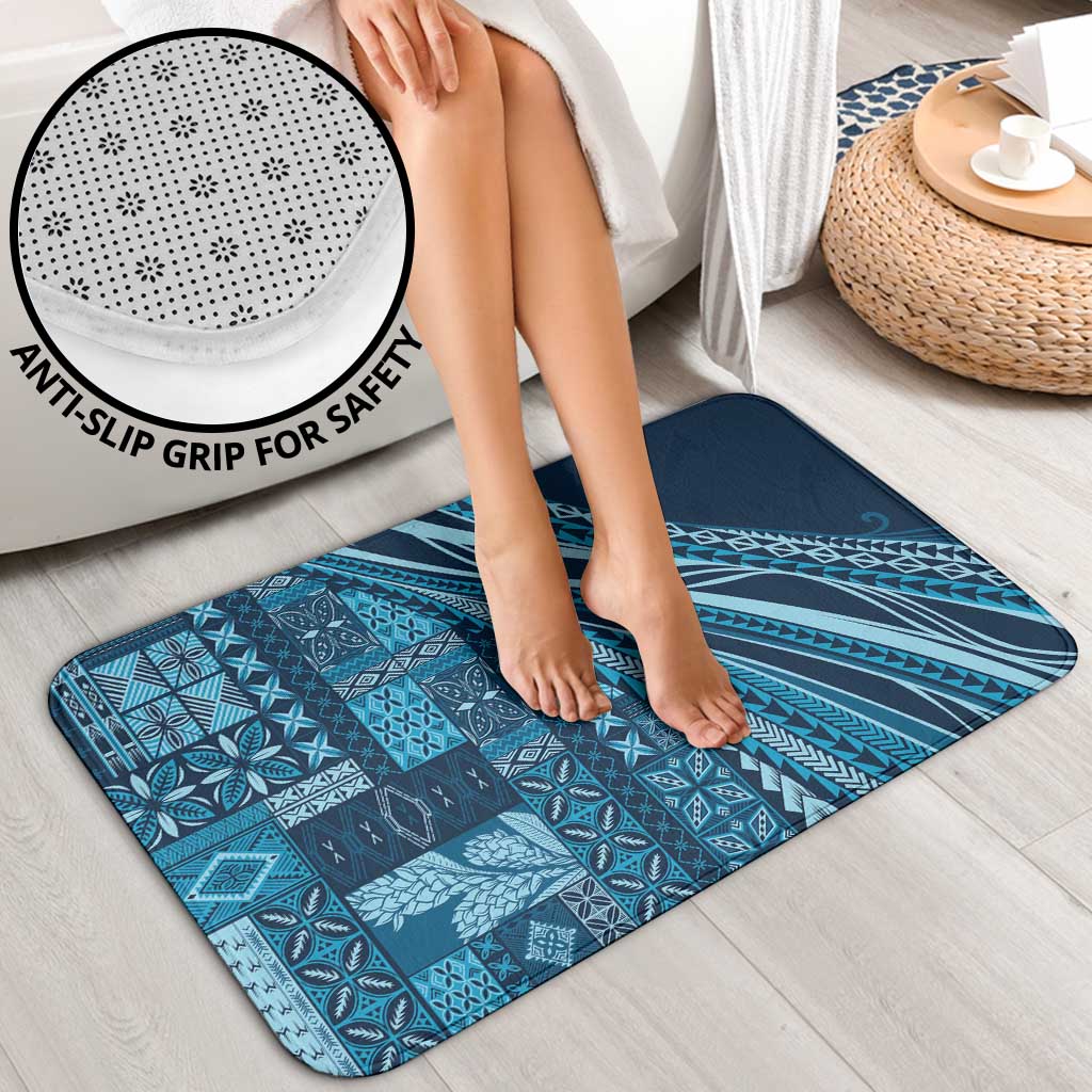 Pasifika Women's Day - Samoa Siapo Malu Tattoo Inspired Bathroom Set Navy Blue