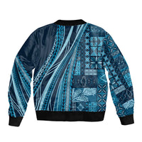 Pasifika Women's Day - Samoa Siapo Malu Tattoo Inspired Bomber Jacket Navy Blue