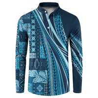 Pasifika Women's Day - Samoa Siapo Malu Tattoo Inspired Button Sweatshirt Navy Blue