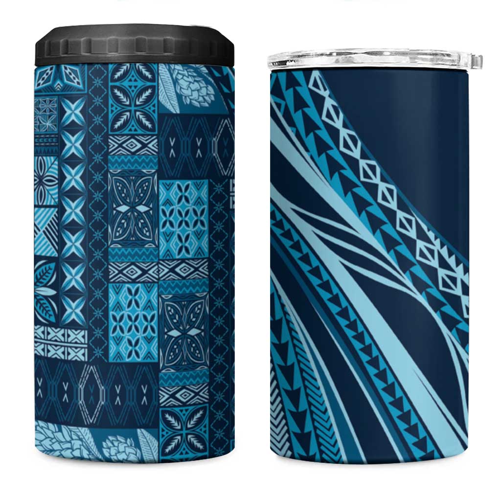 Pasifika Women's Day - Samoa Siapo Malu Tattoo Inspired 4 in 1 Can Cooler Tumbler Navy Blue