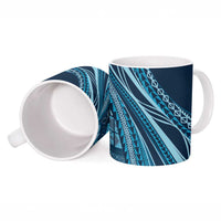 Pasifika Women's Day - Samoa Siapo Malu Tattoo Inspired Ceramic Mug Navy Blue