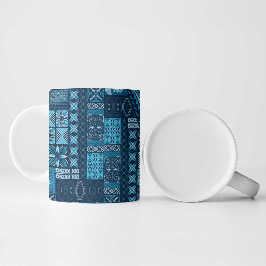 Pasifika Women's Day - Samoa Siapo Malu Tattoo Inspired Ceramic Mug Navy Blue
