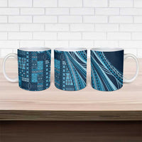 Pasifika Women's Day - Samoa Siapo Malu Tattoo Inspired Ceramic Mug Navy Blue