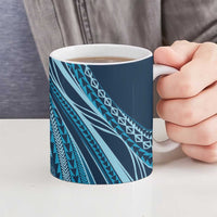 Pasifika Women's Day - Samoa Siapo Malu Tattoo Inspired Ceramic Mug Navy Blue