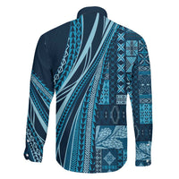 Pasifika Women's Day - Samoa Siapo Malu Tattoo Inspired Family Matching Puletasi and Hawaiian Shirt Navy Blue LT7 - Polynesian Pride